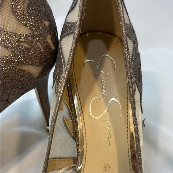 Jessica Simpson Women Liereena2 Bronze Glitter, Mesh, Pointed Stiletto, size 10M - Picture 3 of 13